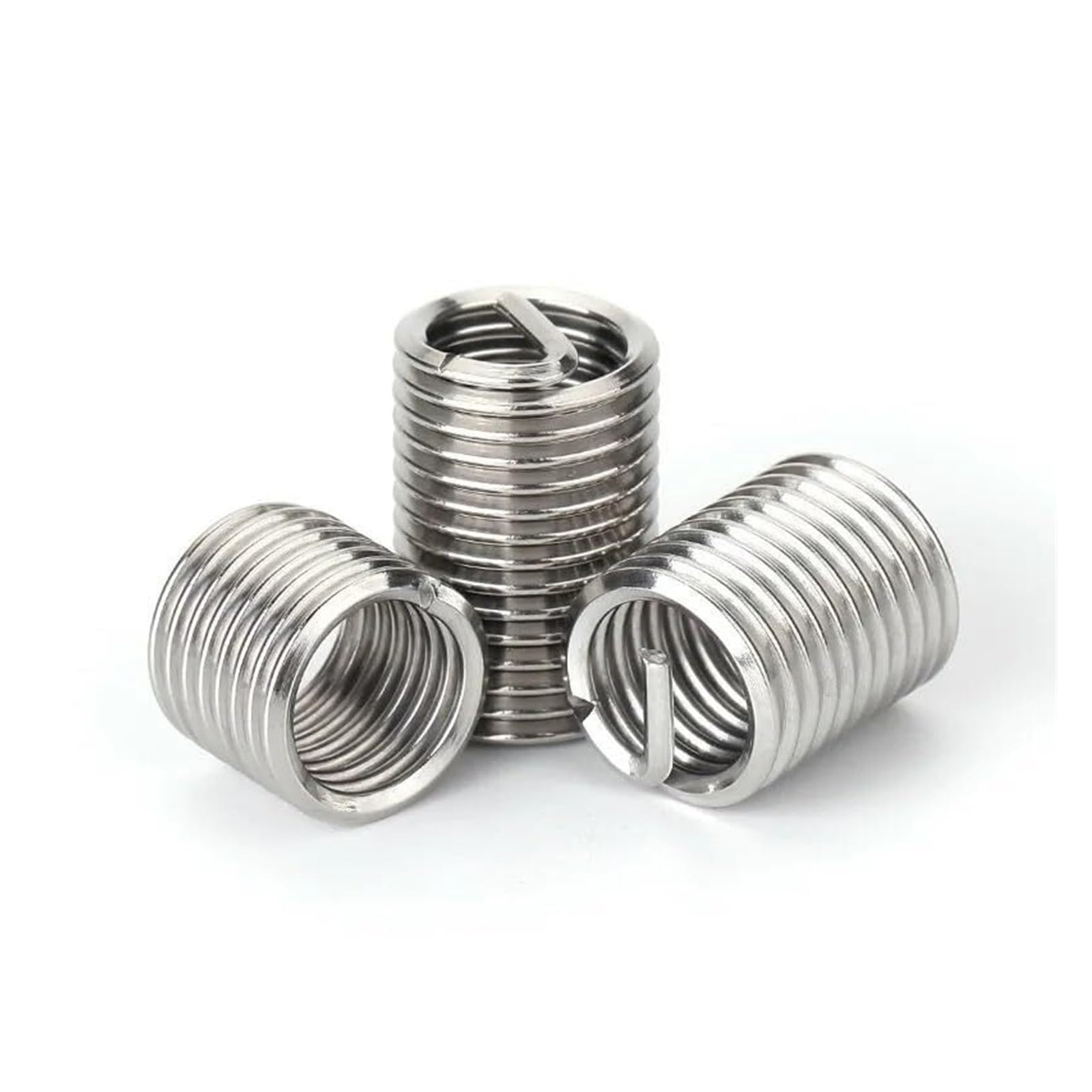 Inserto de reparación de roscas, Tornillo helicoidal, Manga de Alambre en Espiral, Insertos de Rosca de Acero Inoxidable 304 for roscas dañadas peladas(100pcs,M10x1.5x3D)
