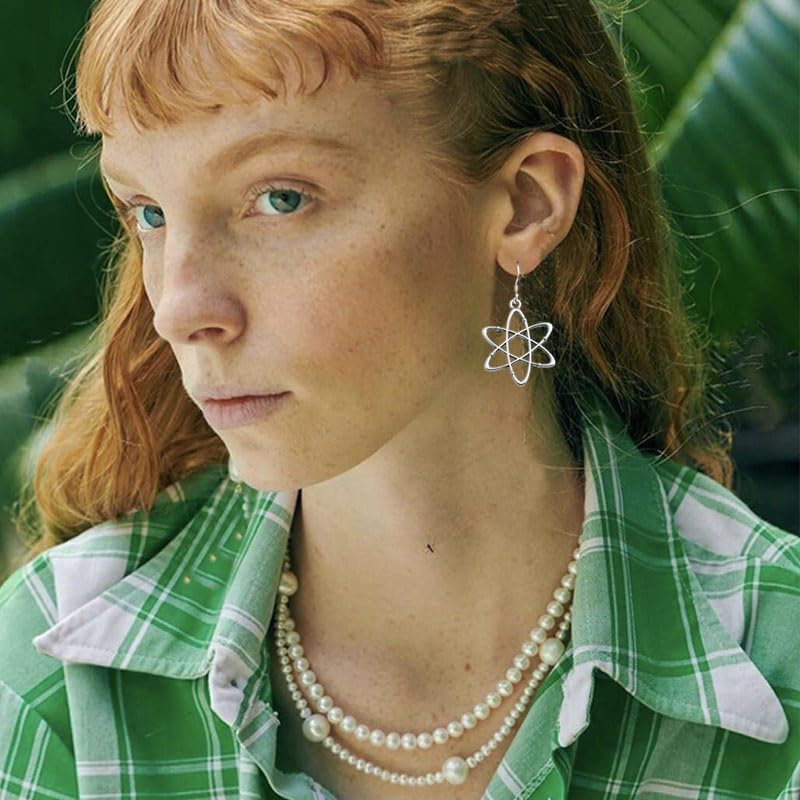 ONLYJUMP Biology Chemistry Earrings Gift for Women Microscope Dangle Earrings Silver Plated DNA Double Earrings Science Microscope Charms Earrings Jewelry Gifts - Image 4