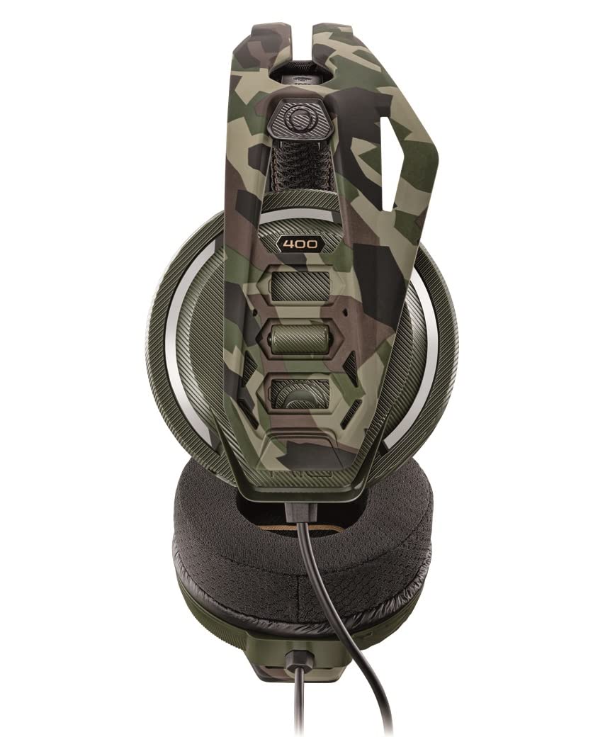RIG Cuffie da gioco per PC con prestazioni audio e chat di precisione 400HA con microfono rimovibile con cancellazione del rumore attivo - Forest Camo
