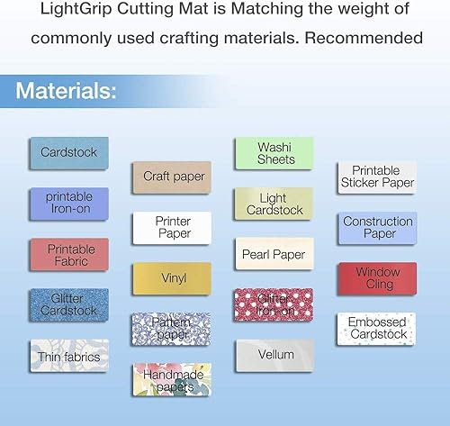 Vista 5 de REALIKE Alfombrilla de corte de 12 x 12 para Silhouette Cameo 5/4/3/2/1 (3 alfombrillas – agarre estándar, agarre ligero, agarre fuerte)