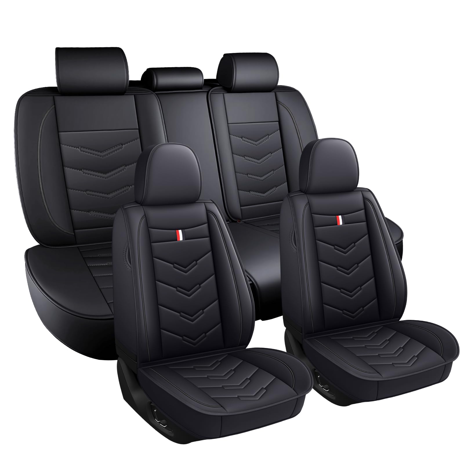 Car Seat Covers Fit for KIA Soul 2010-2025, Leather Seat Covers for Car, Waterproof Non-Slip Durable Car Seat Protector(5 Seats,Black)