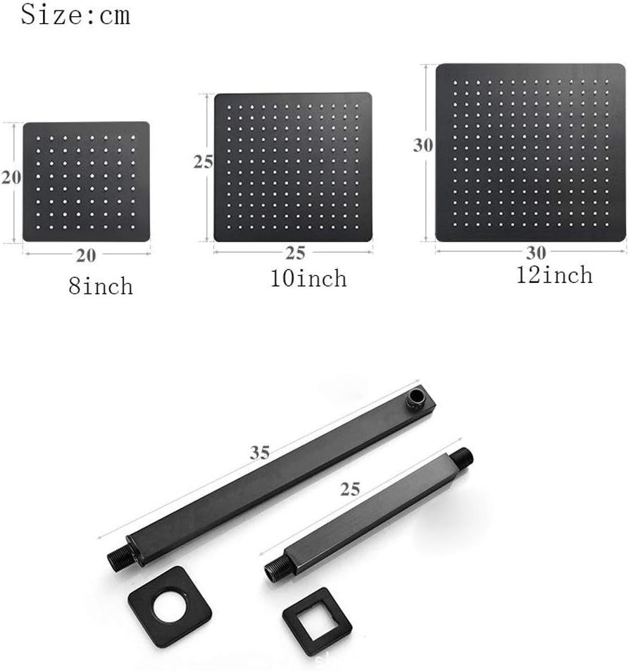 All Copper Ceiling Mount Hidden Shower for Hotel with Embedded Wall Installation Hot and Cold Water Control 8 inch Size