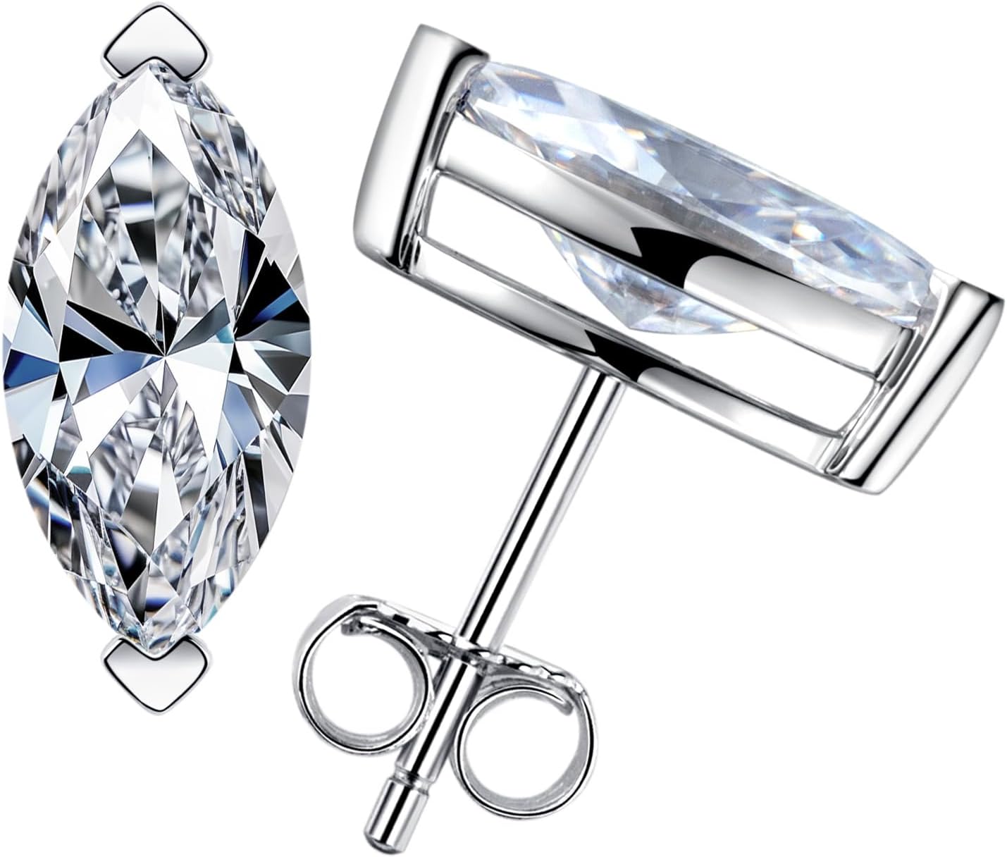 AnuClub 1cttw-6cttw Moissanite Stud Earrings D Color VVS1 926 Sterling Silver Timeless Sparkle Studs Daily Elegance Earrings for Women Wife Her with Certificate