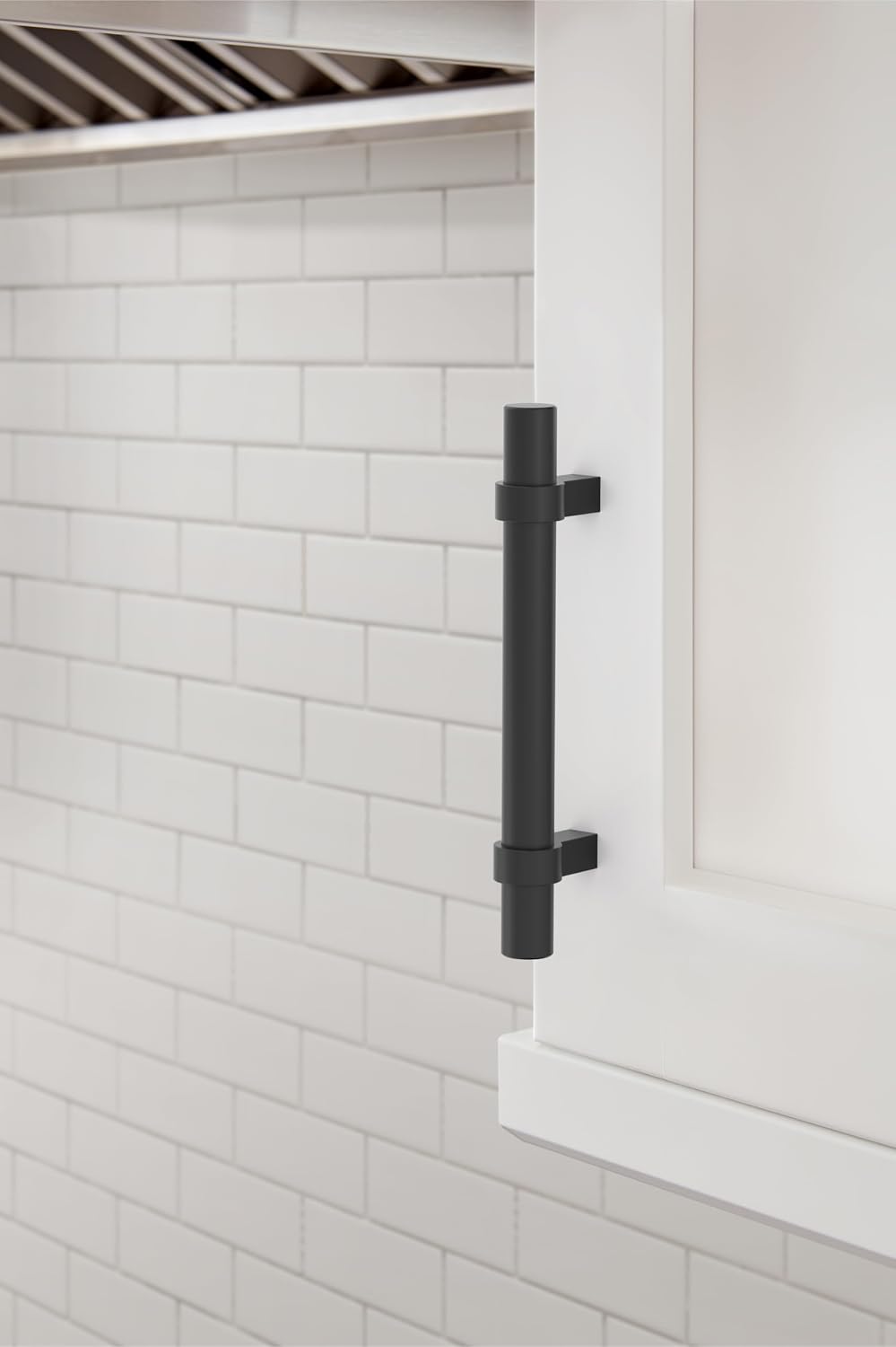 Amerock Central 3-3/4 inch (96mm) Center-to-Center Matte Black Cabinet Pull - 10 Pack