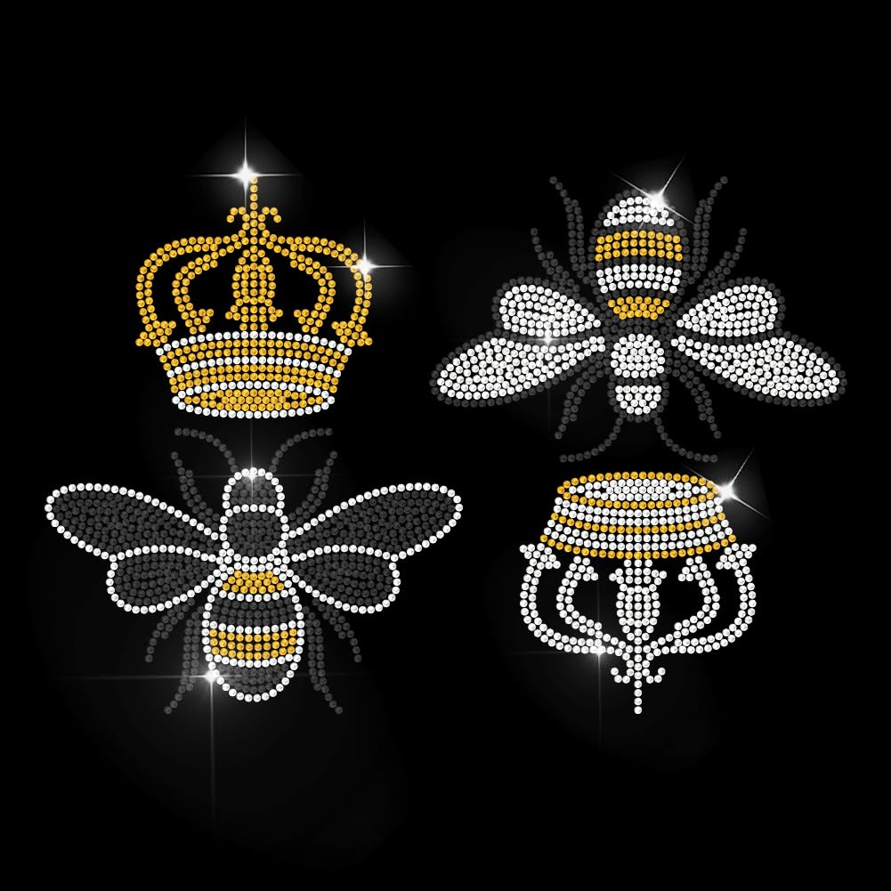 Patch thermocollant abeille strass haute brillance réparation veste
