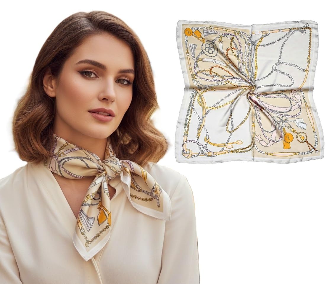 Buy Alexvyan Beige Belt Pattern Polyster Silken feel Scarf Stole