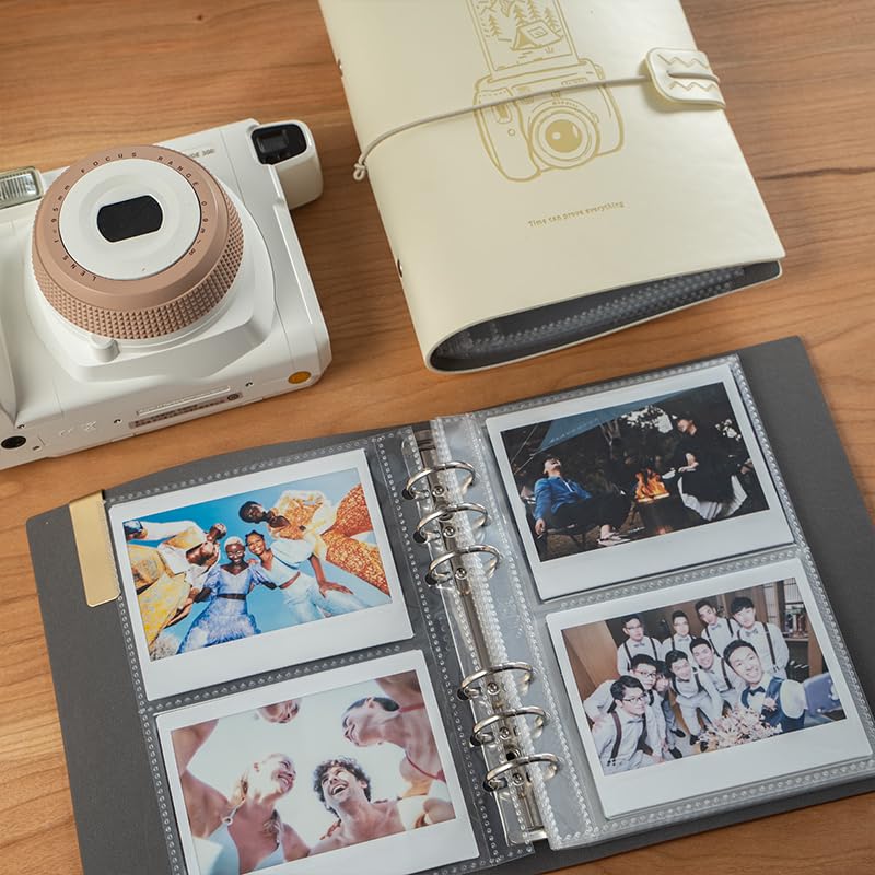 JUCE 200 Pockets Photo Album for Fujifilm Instax wide Camera, Fuji instax wide Photo album?For Instax wide Link Printer?3.5x4.5 Inch Film (white)