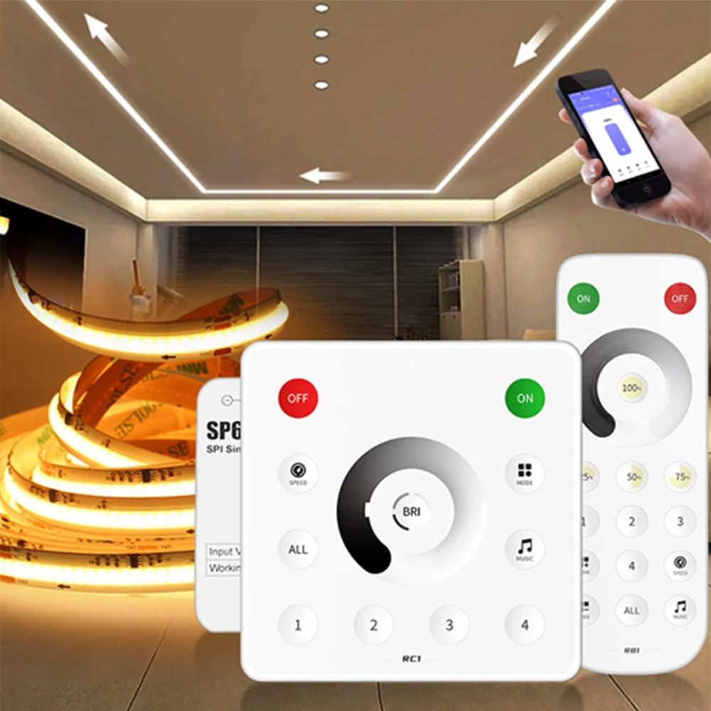 10M 24V WS2811 COB acqua che scorre bianco naturale flusso a cavallo indirizzo LED strip luci 360LED/M nastro flessibile con controller SP636E RC1 4Zone Remote 24V 200W alimentazione