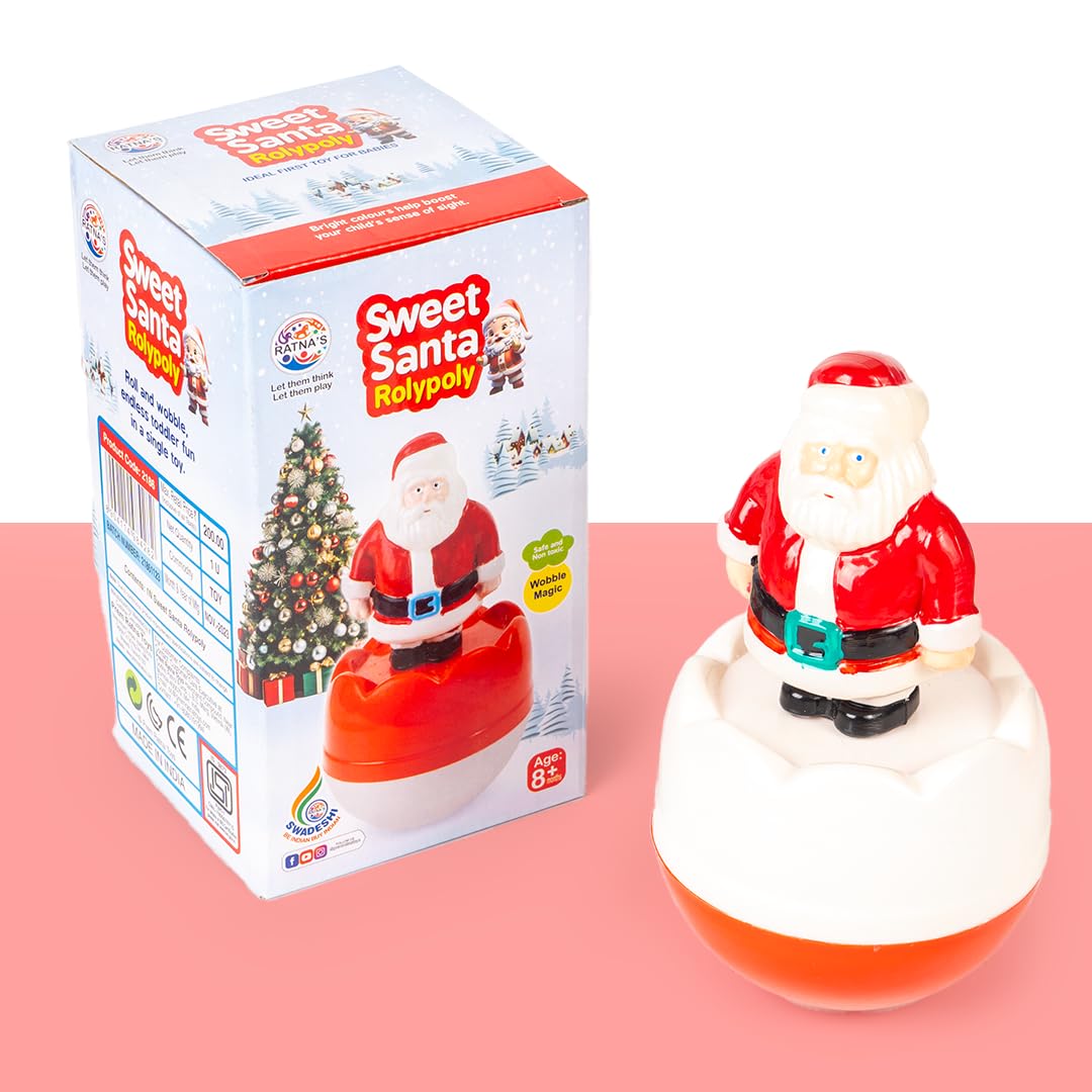 RATNAS Sweet Santa Rolypoly Push and Shake Wobbling Bell Sounds Musical Rattling Toy for New Born Babies & Toddlers (B0CT8K8MJZ) Amazon Price History, Amazon Price Tracker