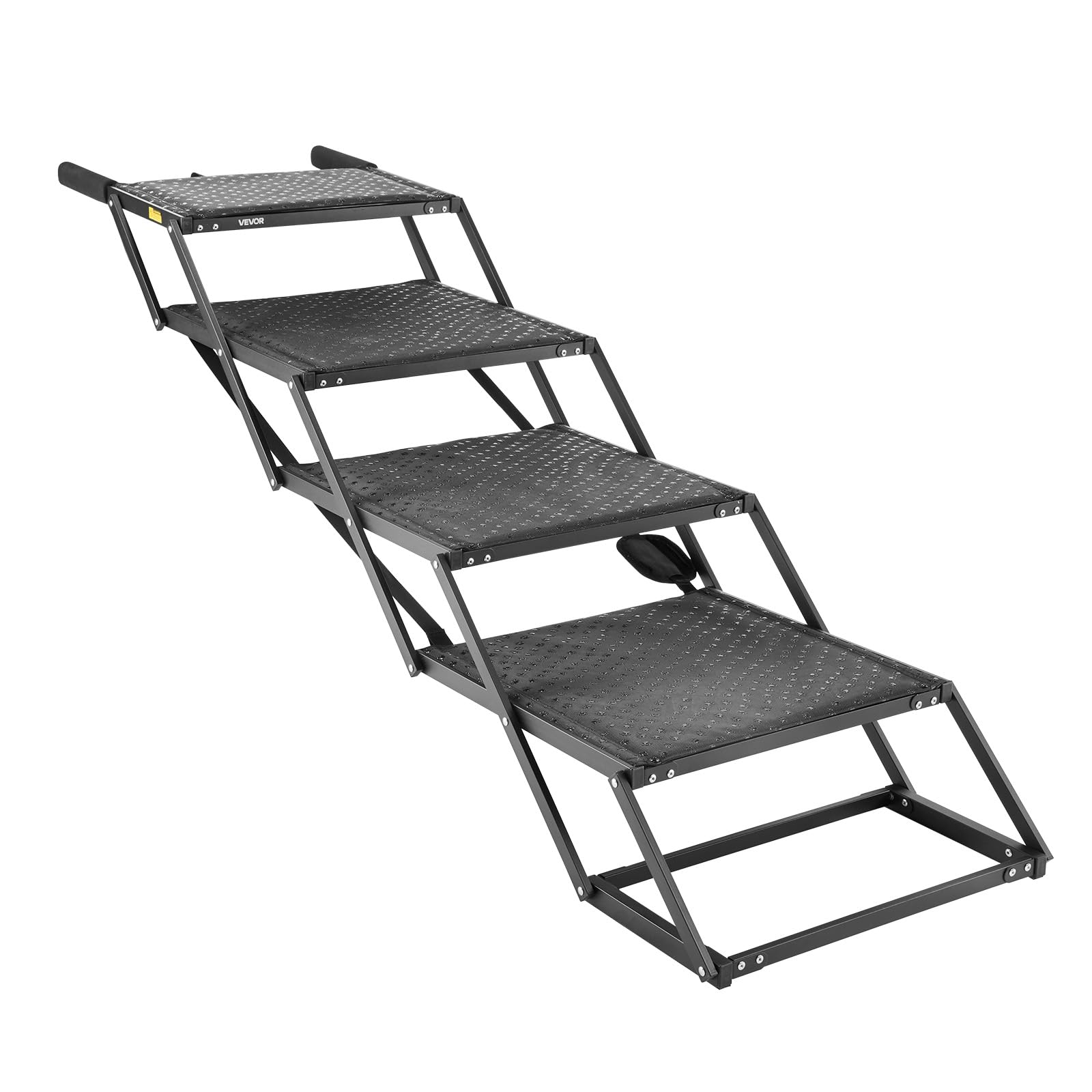 VEVOR Scaletta Pieghevole per Auto per Cani Animali Domestici, Scala Pieghevole a 4 Gradini per SUV Camion Letti Divani per Animali Domestici Carico max 113,4 kg Superficie Antiscivolo Extra Large