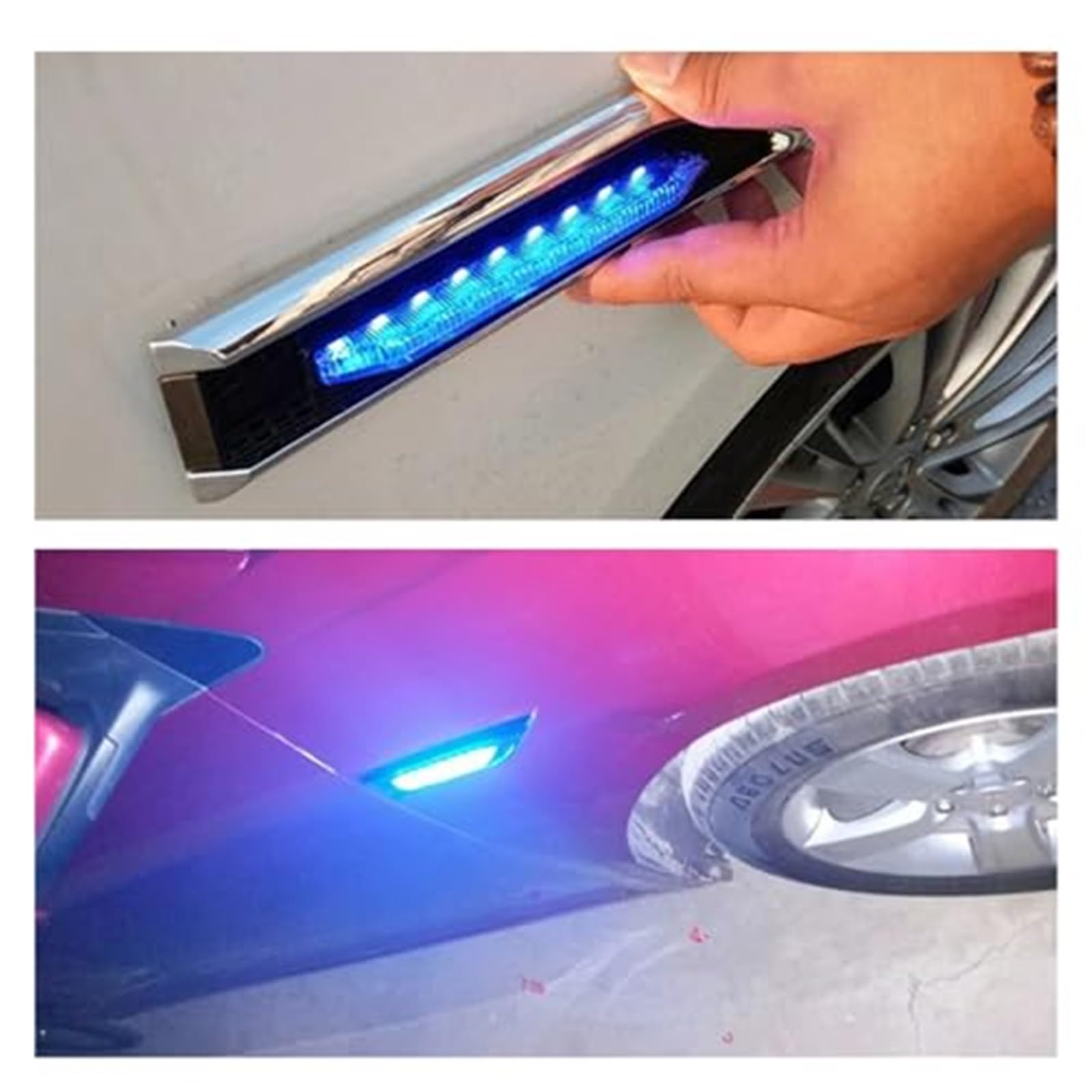 Dla chevroleta, dla Cruze, obrysowe boczne Led światła boczne Led 2 szt. lampa Led włącz światło błotnik u nas państwo lampy samochód żółty biały Lampka kontrolna samochodu(BLACK Blue)