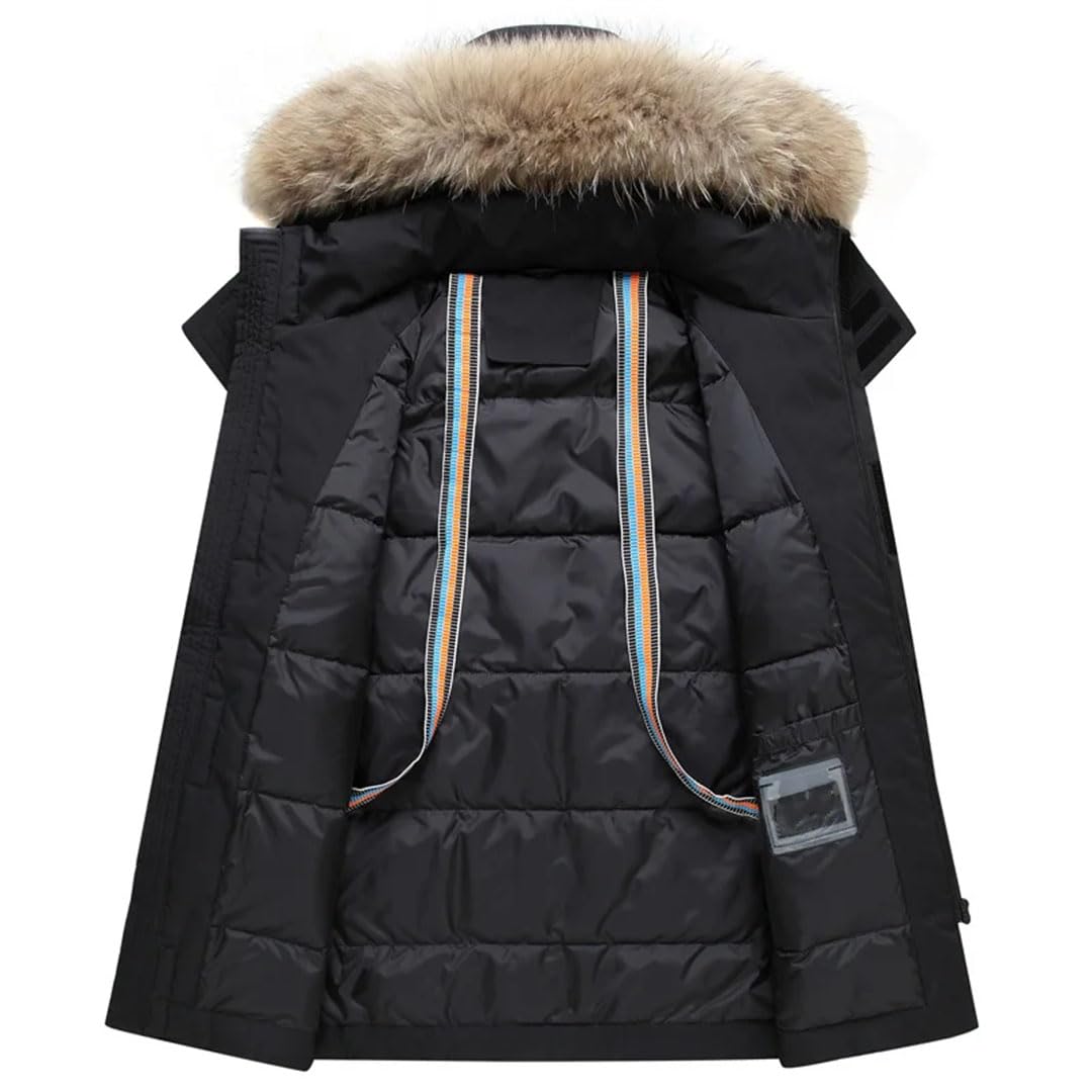 Vogrtcc Piumino Da Uomo Con Cappuccio Caldo Cappotto Invernale Parka Lungo