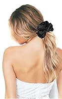 Vista 6 de IVARYSS Coleteros Extra Grandes para Cabello Grueso de Mujer, Coletero Jumbo de Terciopelo Premium Suave, Banda Elástica Grande XL de 6 Pulgadas