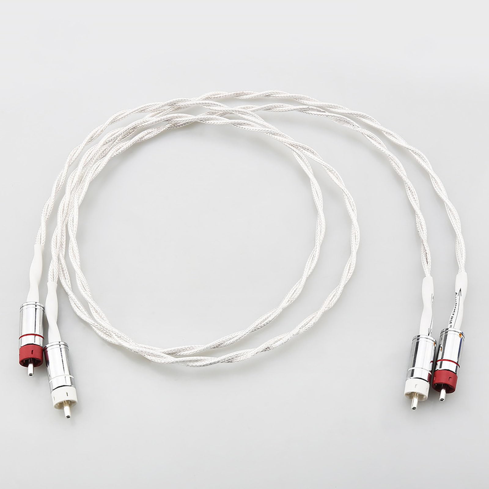 Cavo di collegamento da 2RCA a 2RCA con conduttori placcati argento per migliori prestazioni stereo