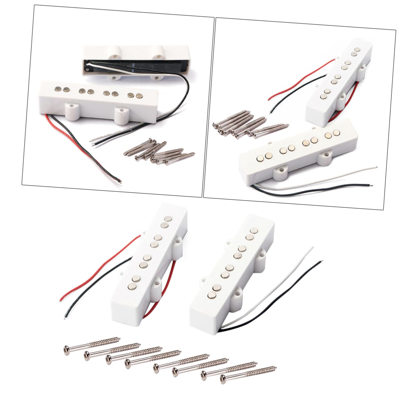 OFFSCH Electric Bass Pickup Set 4 String White Jb Bass Pickup Bridge Neck Open Style Guitars Accessories