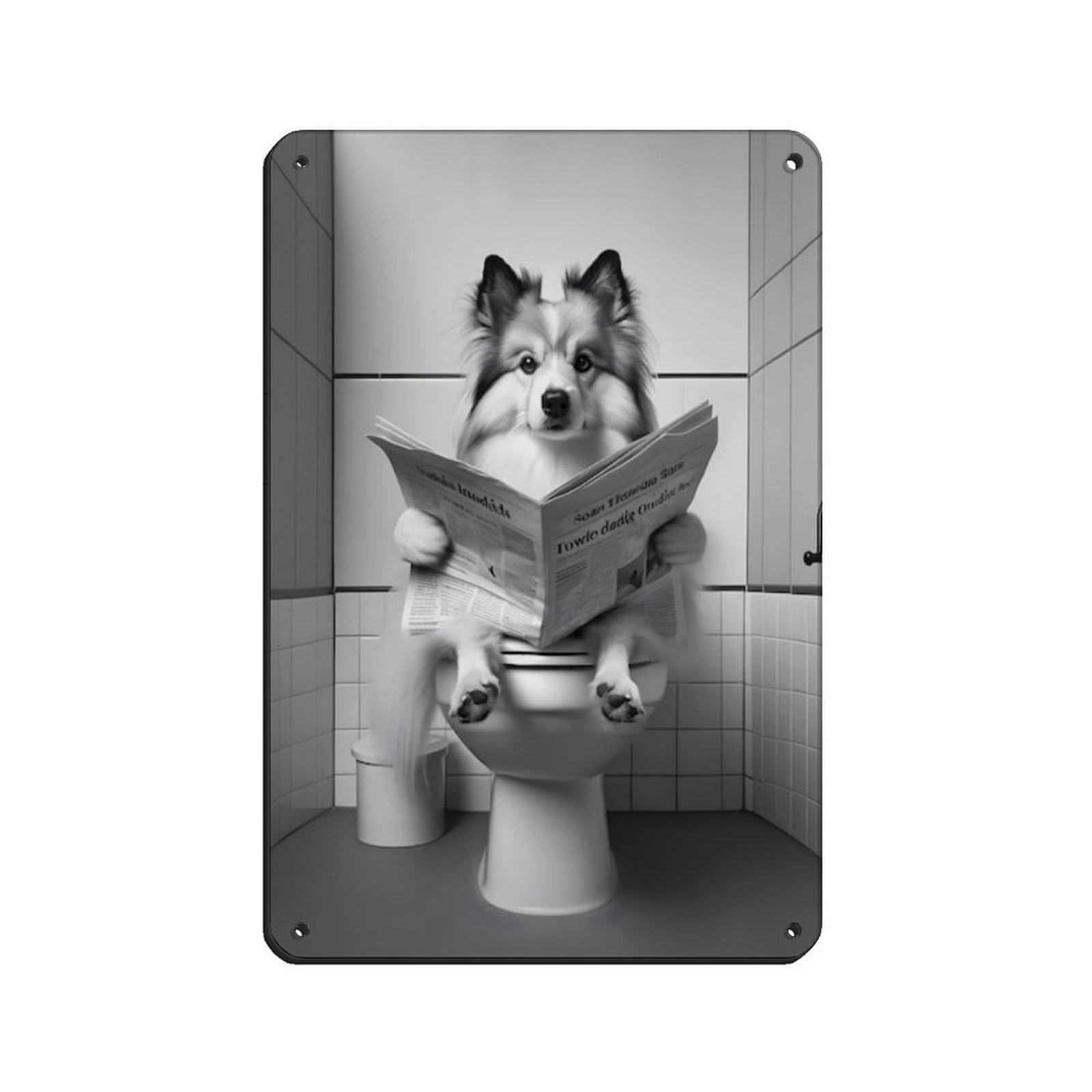 Sheepdog, Funny Bathroom Decor Tin Sign Vintage Metal Pub Club Cafe Bar Home Wall Art Decoration Poster Retro 8x12inch(20x30cm)