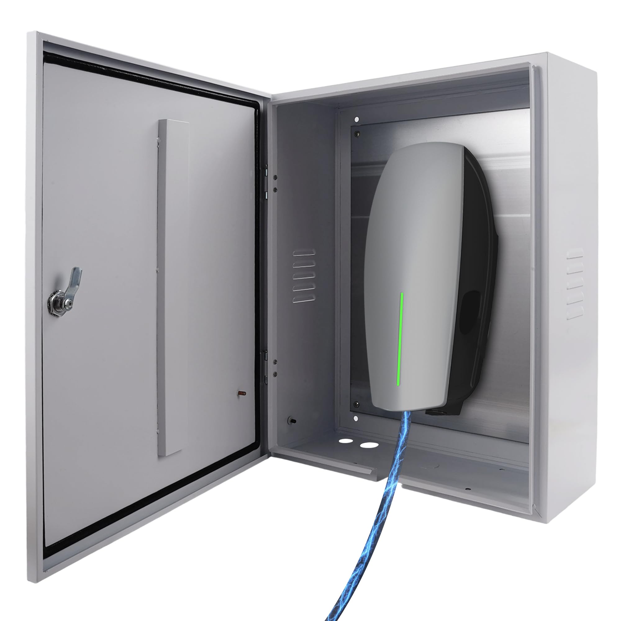 Wall Charger Station Box for Tesla Wall Charger, Outdoor EV Charger Enclosure Key Unlock