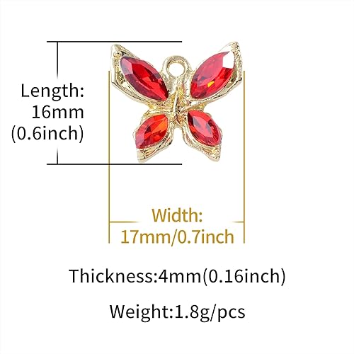 Miniatura 9 de Dijes de corazón de un solo cristal, aleación chapada en oro, para hacer joyas, manualidades, pulsera, collar, aretes