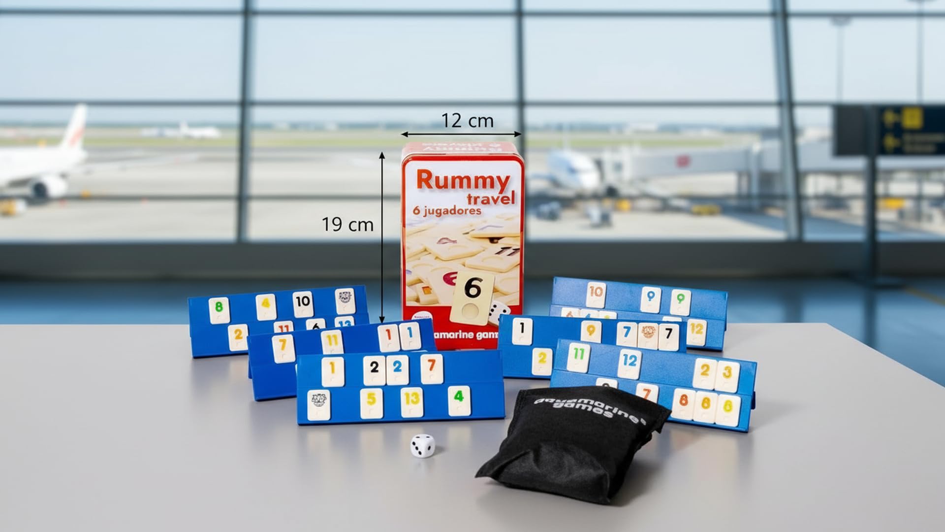 Aquamarine Games- Rummy travel 6 jugadores, Multicolor (DO004), de 7 a 9 años.