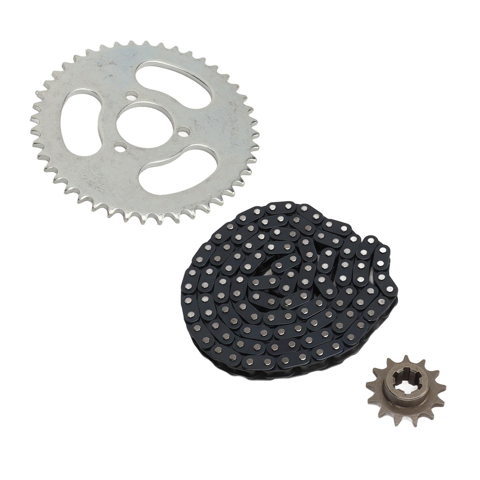 Pignone T8F 13T Catena di Trasmissione T8F 116 Maglie Kit Pignone Catena Posteriore T8F 44T a 3 Fori per Mini Motociclette ATV