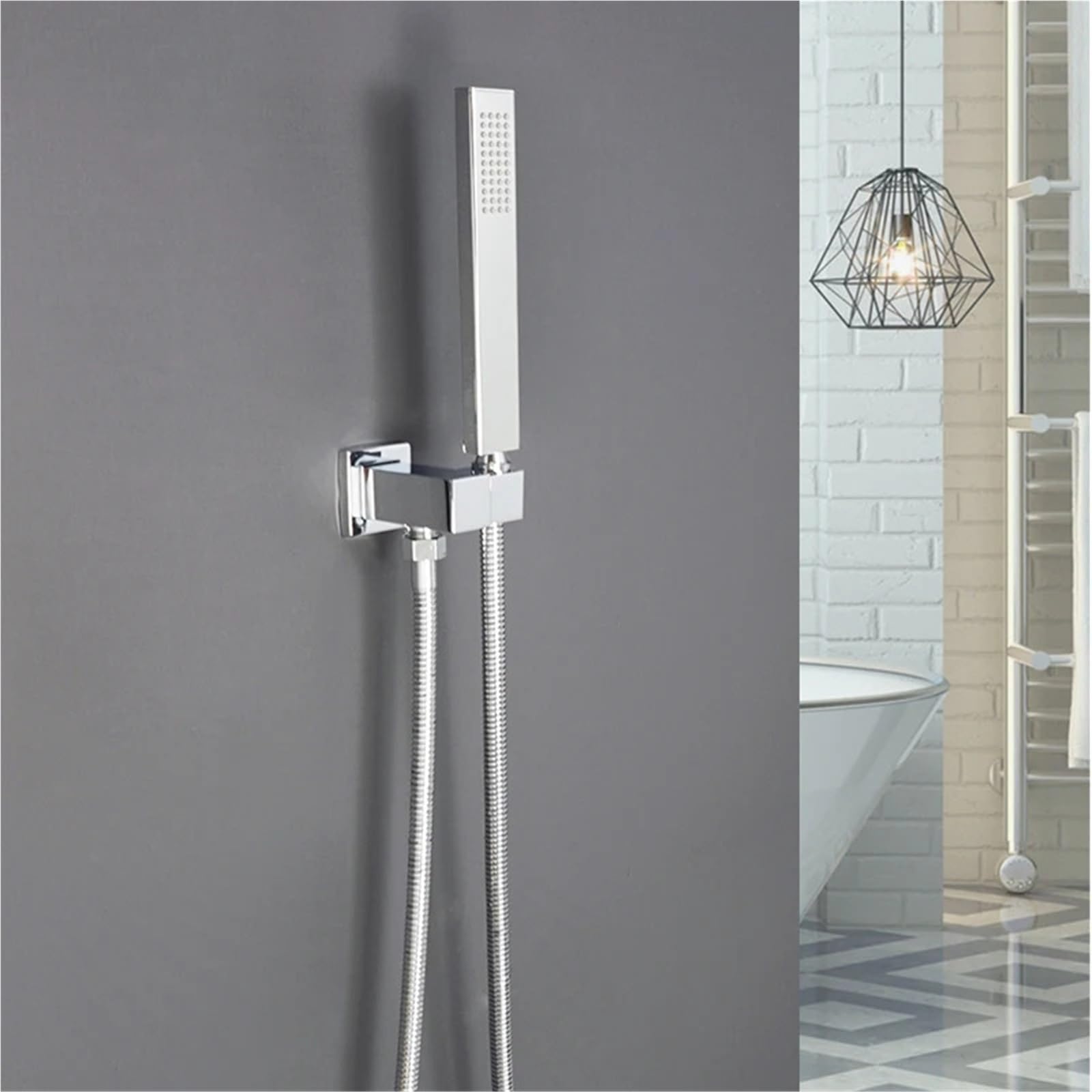 Cabezal de ducha de mano de latón pulido de repuesto contemporáneo, cuadrado, redondo, ovalado, para sistema de ducha de baño, juego de ducha G