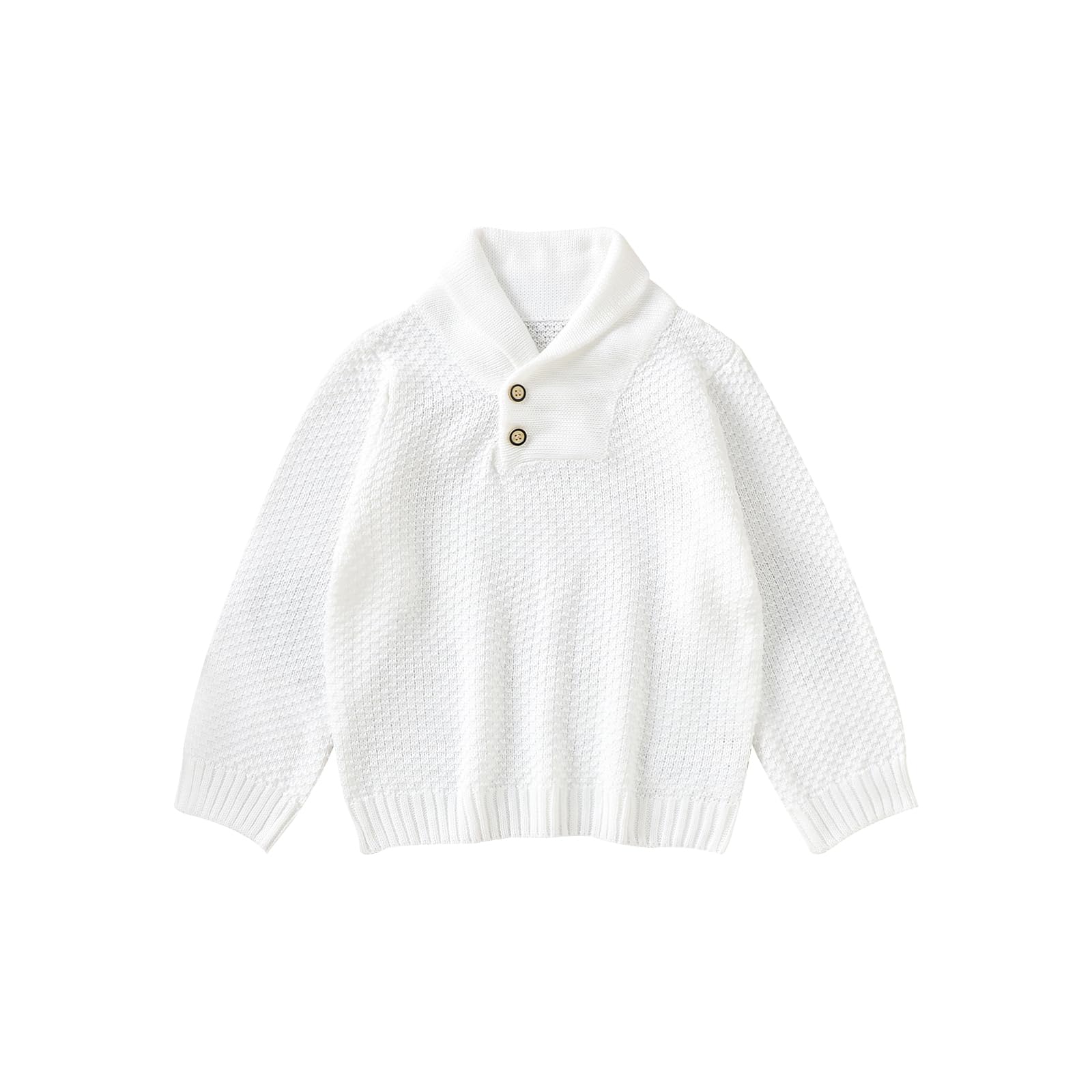 Winmany Pequeño niño Punto suéter los niños otoño Invierno Manga Larga con Cuello en V Sudadera Blanco Top Ropa Abrigo para 3-7 años