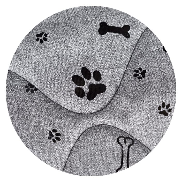 KING DOG Hundebett 75x65 cm personalisiert wasserdicht mit schwarzem Knochendetail