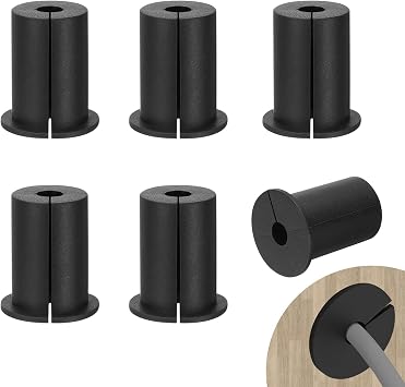 Starlink Cable Routing Kit for 1 Inch Wall Hole, 6Pcs Silicon Wall Grommet for Starlink Ethernet Cable Wall Pass Through, Starlink Cable Routing Accessories, Black