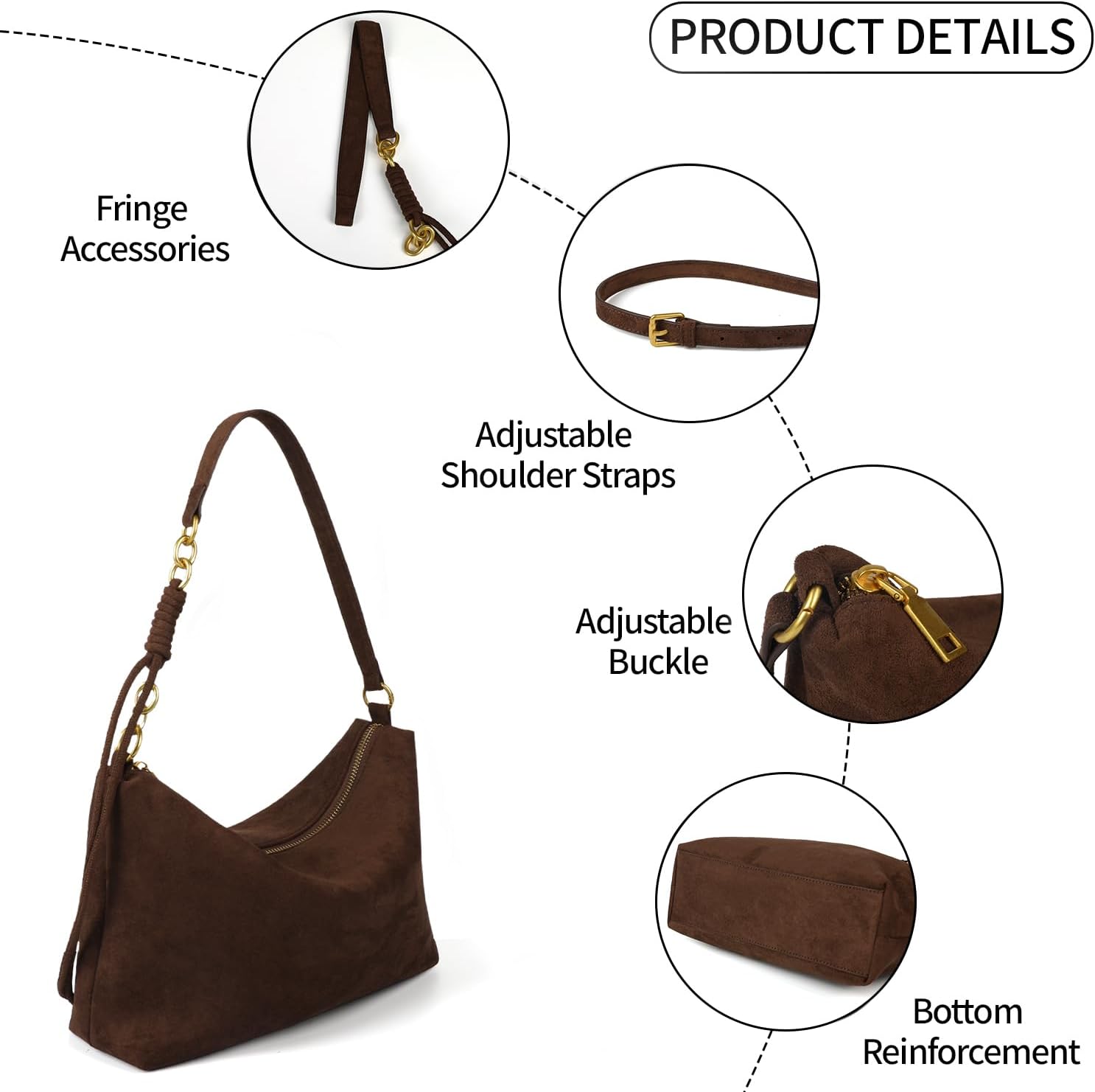 Soft Slouchy Shoulder Bag for Women, Vegan Leather Cute Purses Small Hobo Tote Crossbody with Adjustable Strap | Lightweight Purse, Casual Tote Bag, Daily Underarm Bag