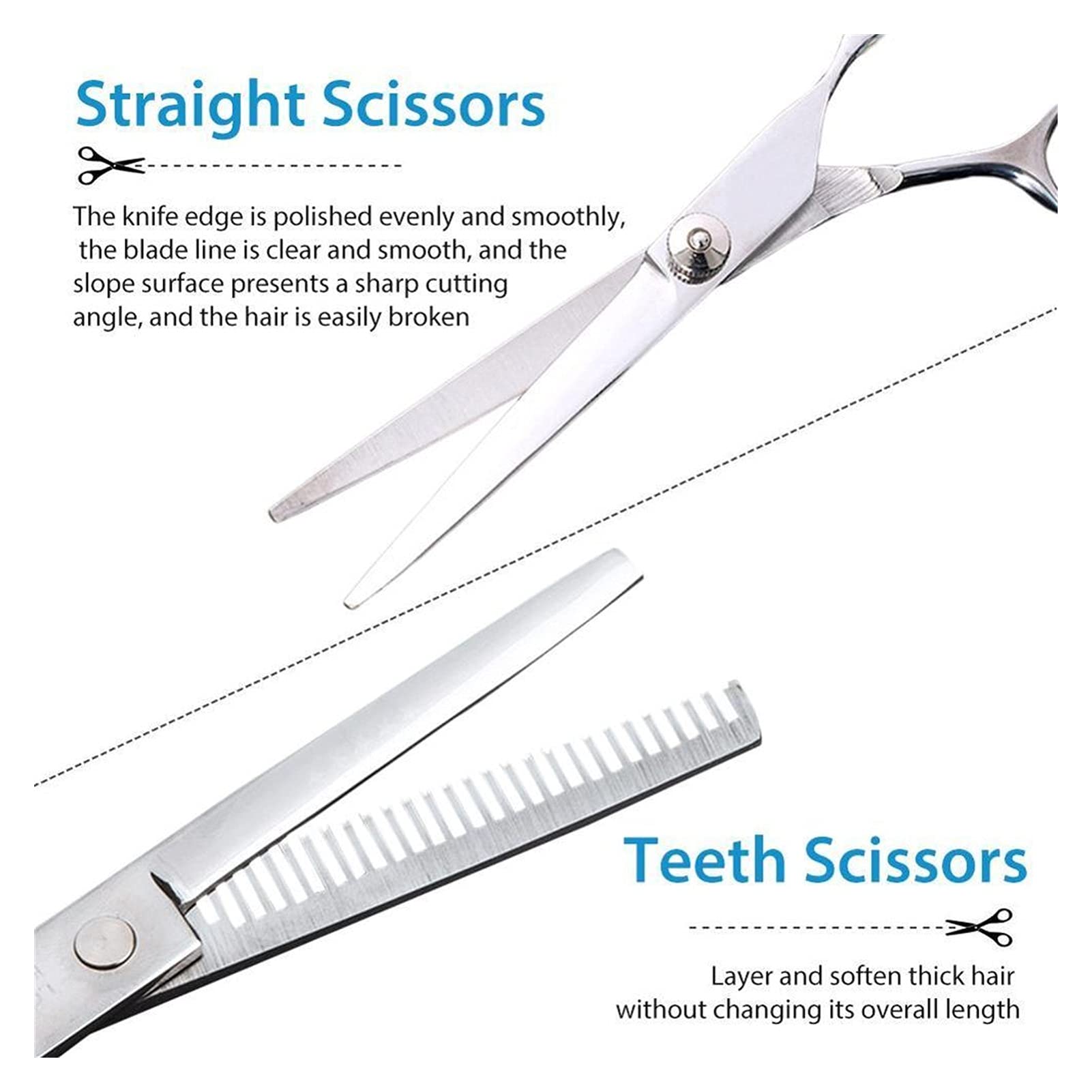 Friseurscheren-Set, Haarschere, Friseurschere, Effilierschere, Haarschneider, Kamm,Splitterschraube 2