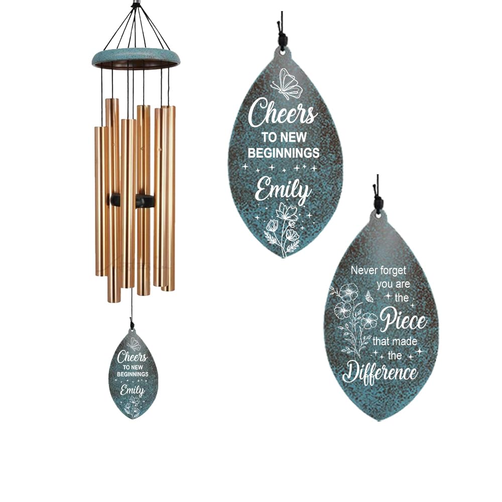 ASTARIN Personalized Happy Retirement Gift, Retirement Wind Chimes for Women Men, 35" Large Deep Tone Wind Chime Retire Gifts for Teacher Co-Workers Boss Husband Friends Parents