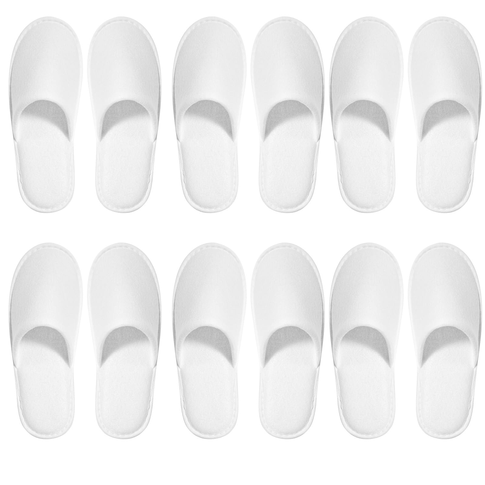 6Pairs disposable slipper disposable slippers for guests hotel slippers spa slippers Pack for Hotel, Spa, Travel, Shoeless Home, White Closed Toe Non-Slip