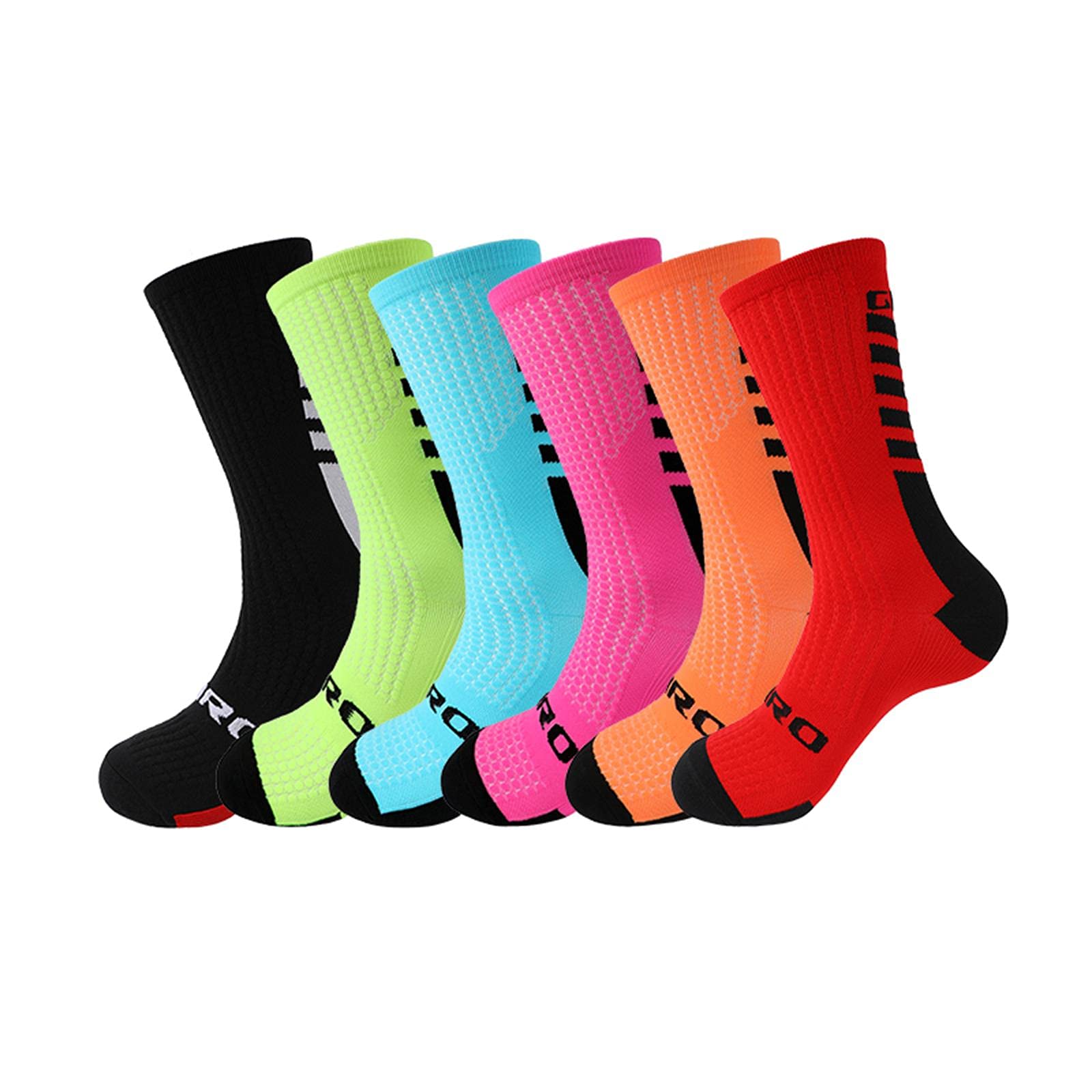 UKKO Calcetines de Hombre Calcetines De Ciclismo Muslo Alto Calcetines Deporte Calcetines Corriendo Calcetines De Los Hombres del Baloncesto-I11-4 Pairs,Size 38-46