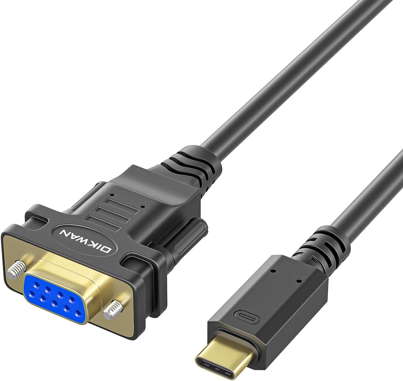 USB-C Serial Adapter, 6 FT RS 232 DB 9 Master Conversion Line, FTDI Chip, Windows, Mac, Linux, Type-C Devices, Industrial Applications, Data Communication