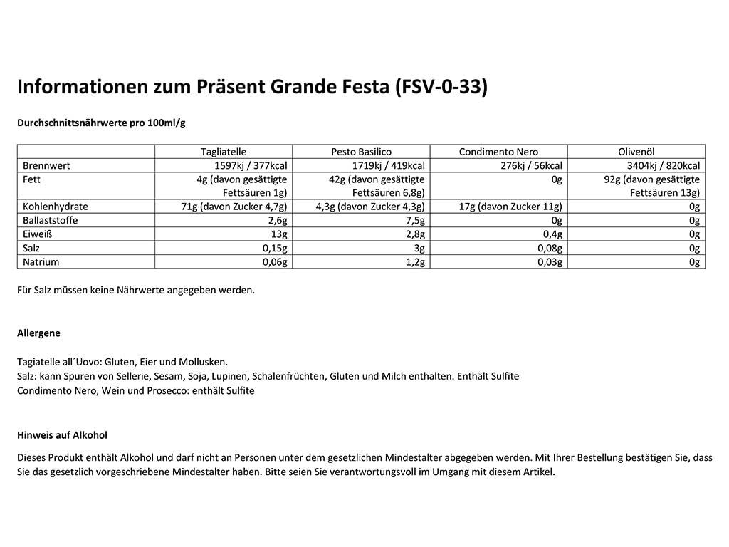 Präsentkorb Grande Festa Italien Feinkost Geschenk für Männer und Frauen zu Weihnachten I Geschenkkorb Geschenkbox mit Wein, Olivenöl und Spezialitäten aus der italienischen Gourmet-Küche
