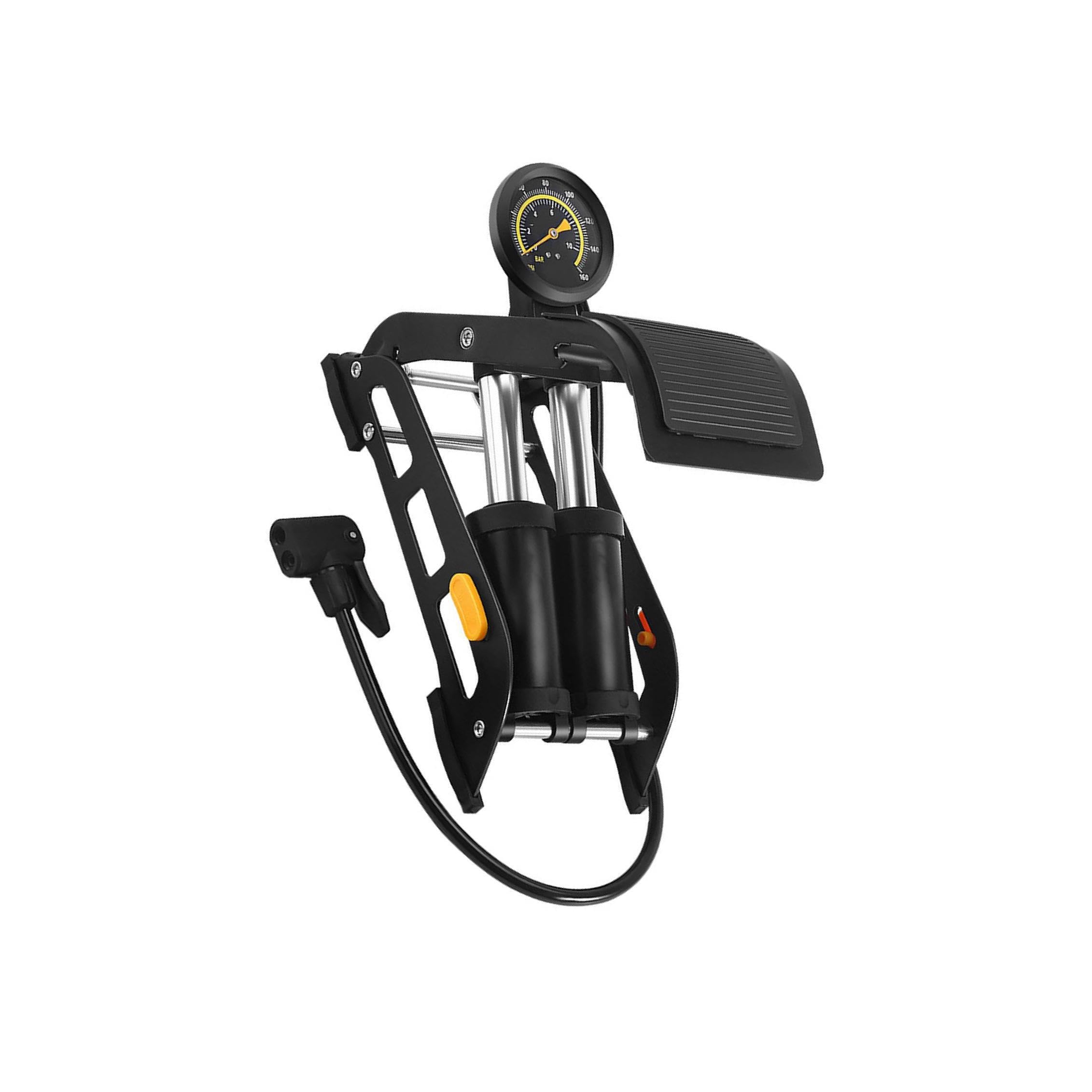 Pompa da pavimento per bici con manometro da 160 PSI, operazioni di gonfiaggio facili, adatta facilmente al bagagliaio o al garage, costruzione durevole e duratura, pompa per per bici,