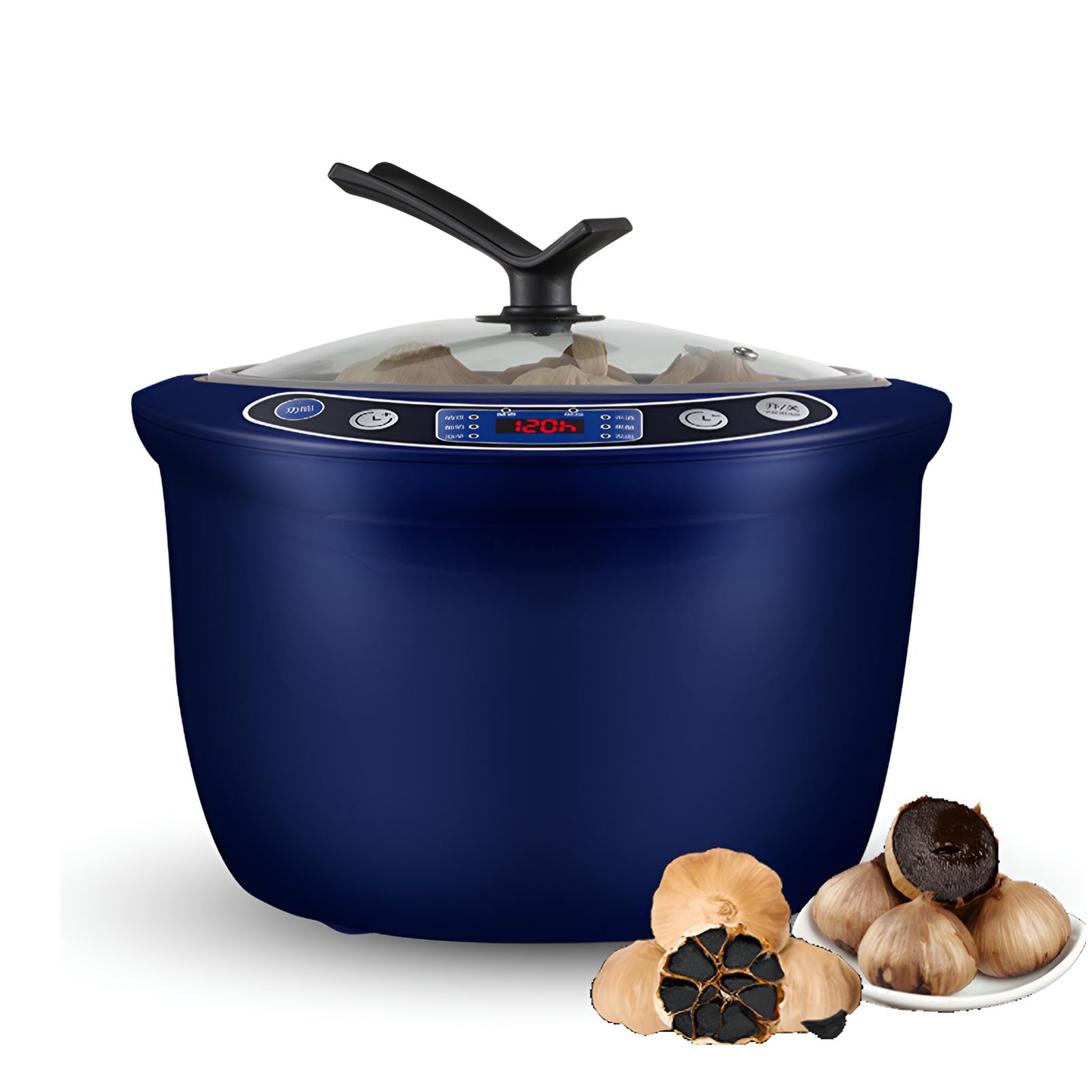 Bobvb Black 6L Electric Garlic Machine, Multi-Functional Commercial Garlic Fermenter Pot, Smart Control Panel, Stereo Fermentation, For Yogurt, Natto, Sweet Rice, Garlic