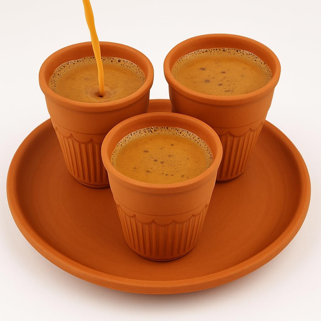 Handmade Terracotta Cups - Set of 6 -4
