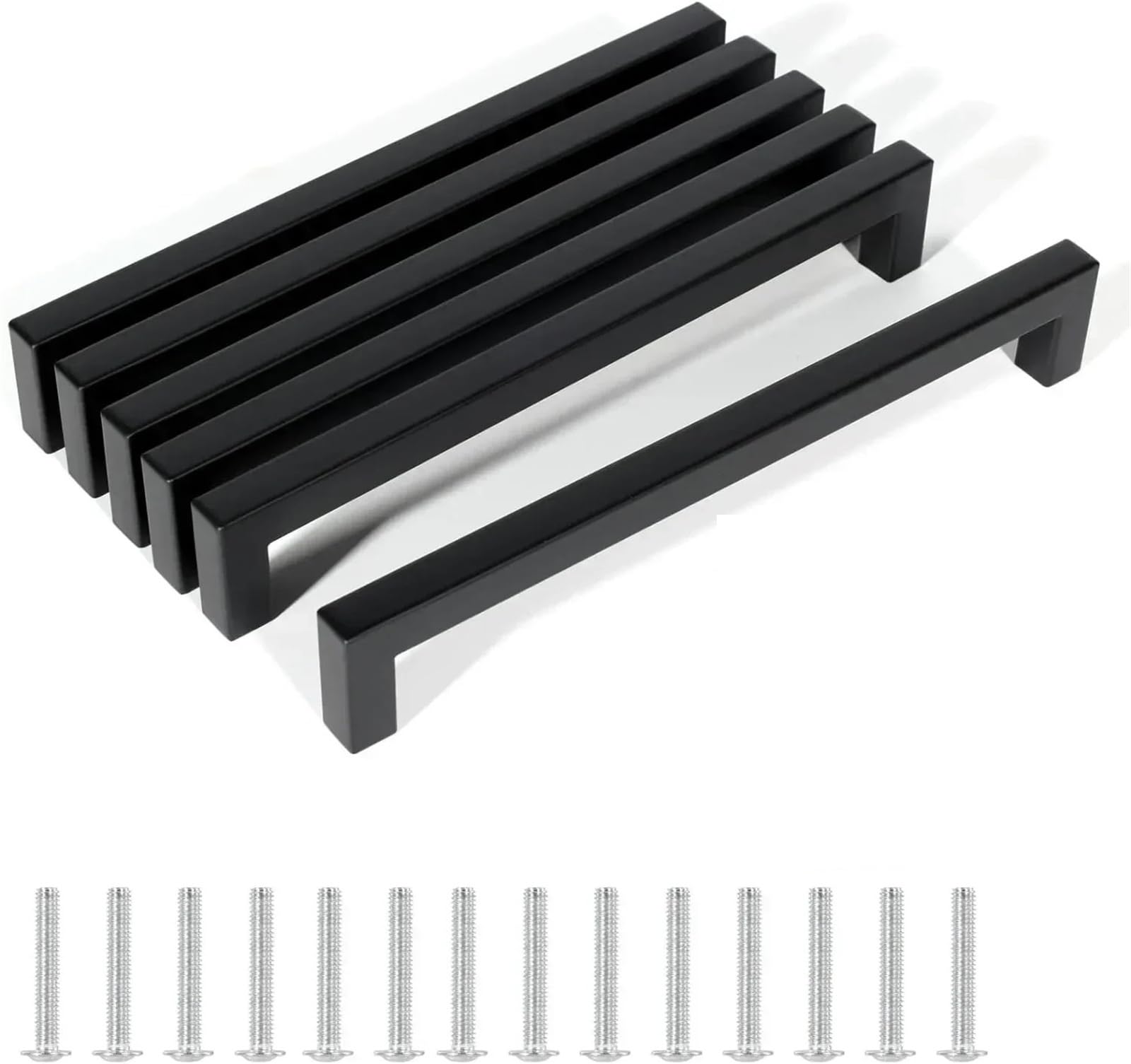 Irfhdcx 6Pcs Cupboard Handles Square Furniture Hardware Cabinet Handle Stainless Steel Door Knobs Cupboard Drawer Pulls(,64Mm)