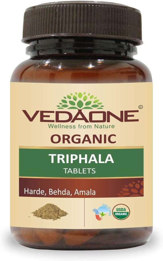 Vedaone USDA Organic Triphala (Amala+Harde+Behda) 750mg - 60 Tablets For Detoxification
