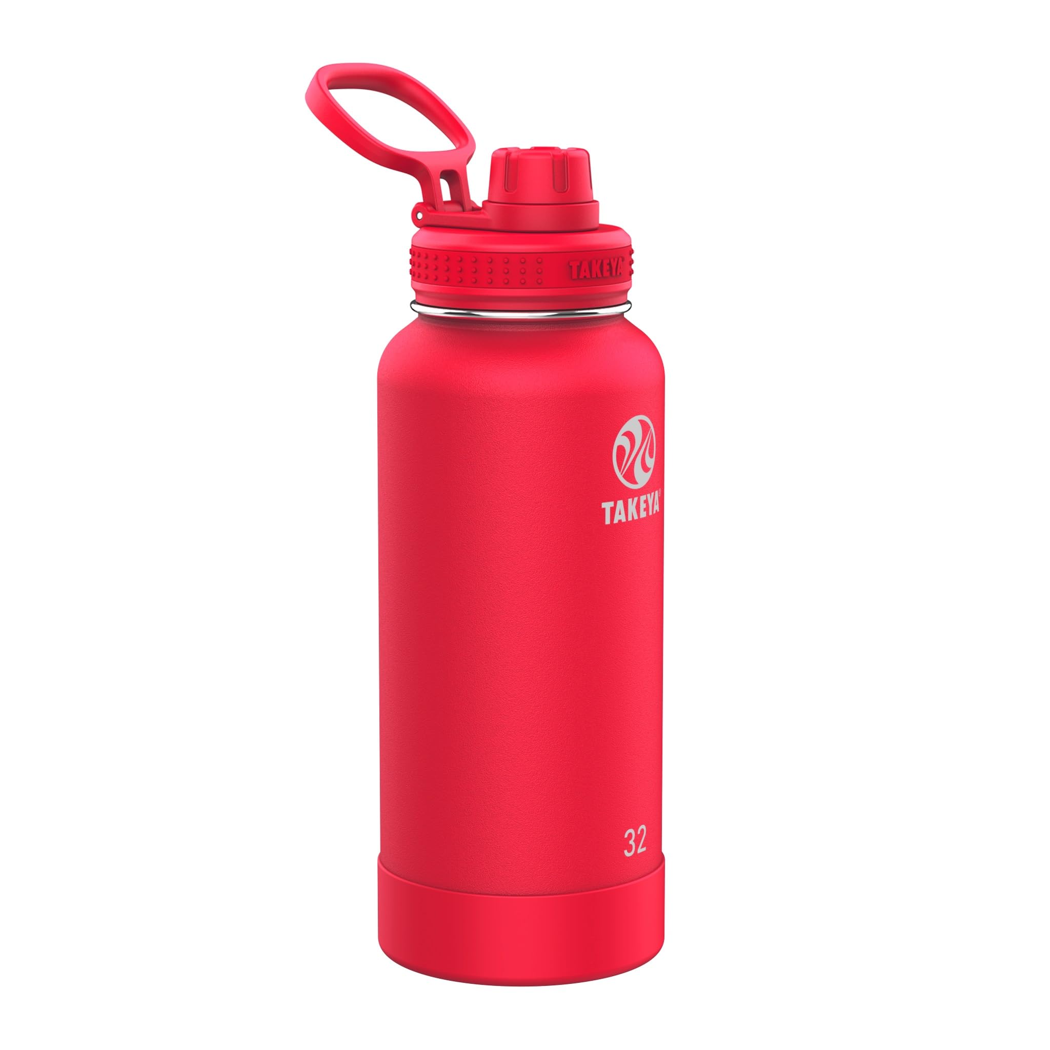 Takeya Actives 32 oz Vacuum Insulated Stainless Steel Water Bottle with Spout Lid, Premium Quality, Watermelon