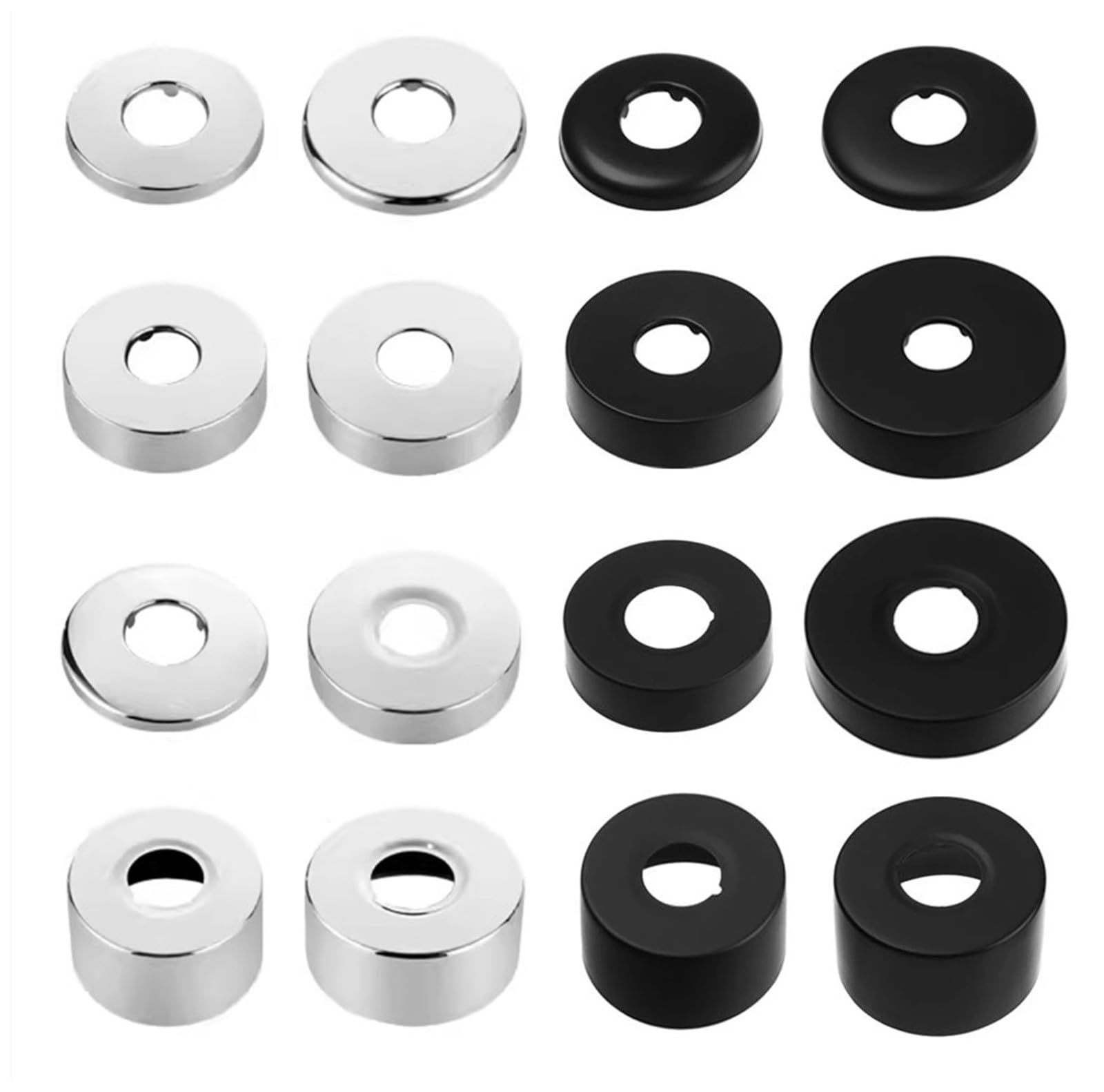 2 pieces diameter 21 mm (1/2 inch) cover rosette stainless steel, rosette tap, black, pipe cover