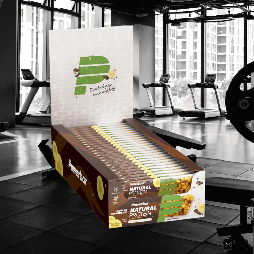 PowerBar Natural Protein Banana Chocolate 24x40g - Barrette di Proteine Vegane + Ingredienti Naturali
