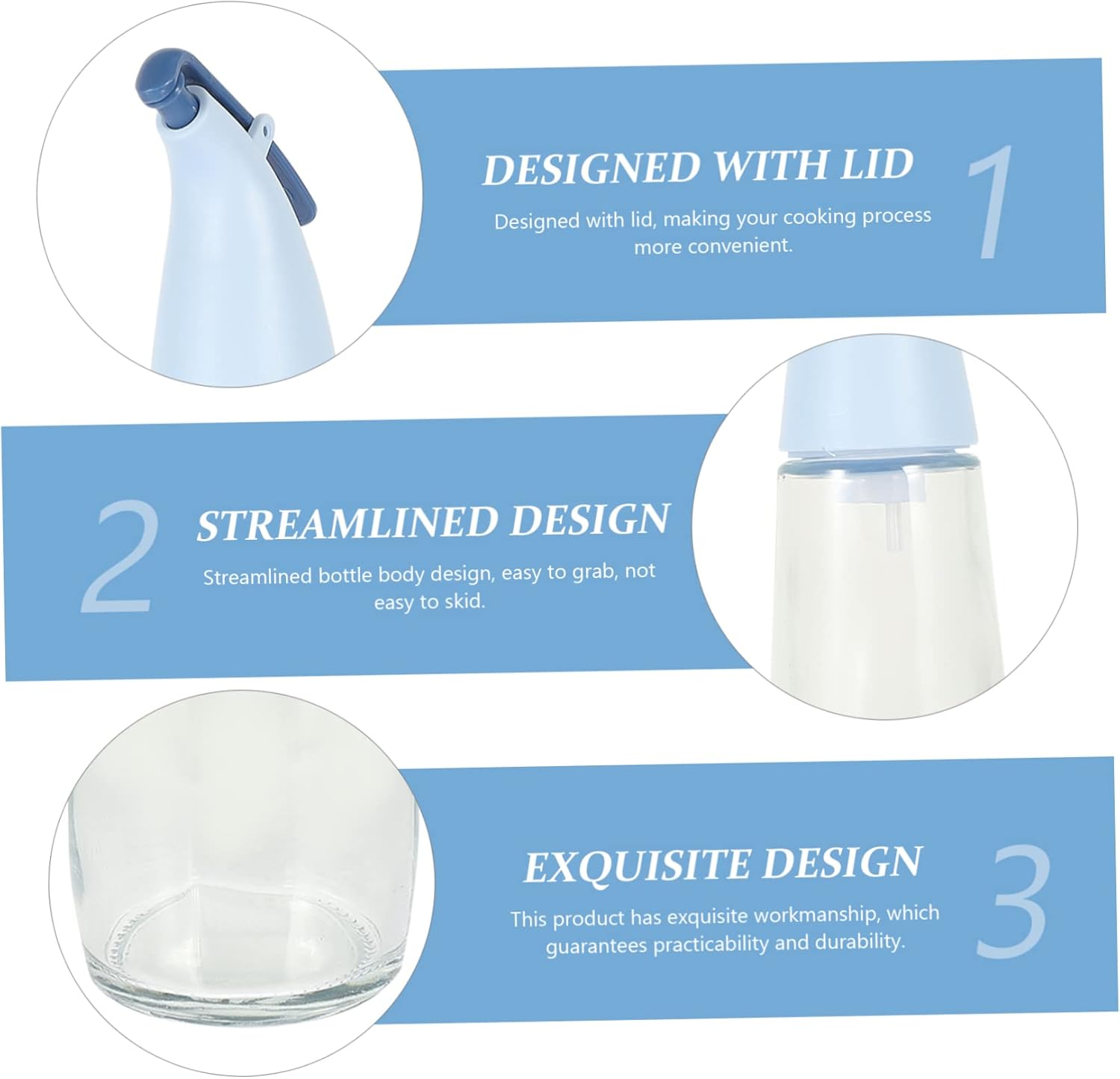 Glass Oil Dispenser Bottle Multi-Function Soy Sauce and Vinegar Container Food-Grade Oil Sprayer for Kitchen Cooking for Salad and Frying