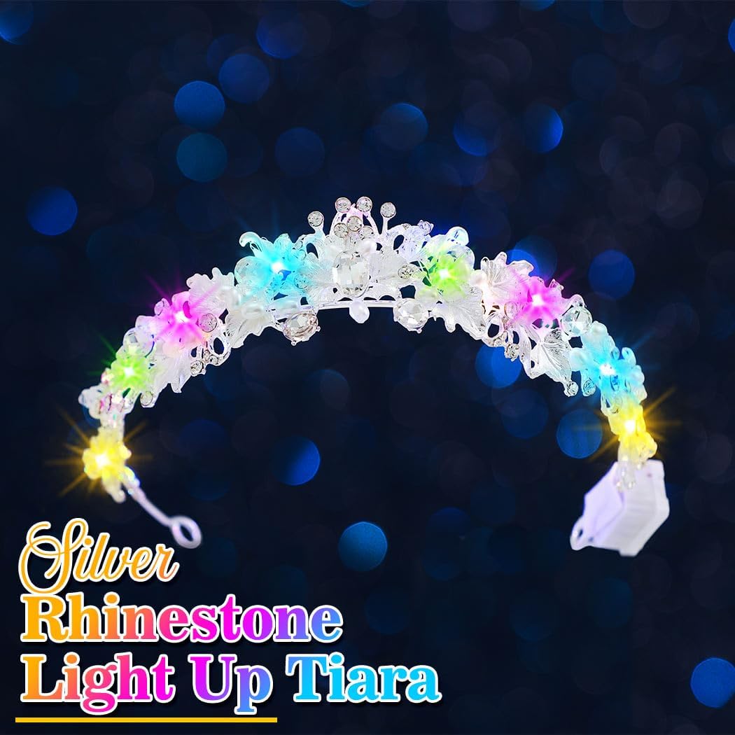 Brishow Sparkly Flower Bride Wedding Tiaras and Crowns, Rhinestones Bridal Headband, Crystal Prom Headpiece for Women (Silver) - Image 2