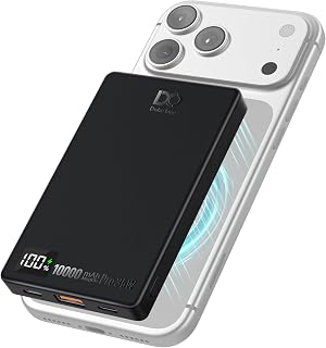 DO Dake Inno 35W PD Magnetic Wireless Power Bank 10000mAh - Slim Fast Charging Portable Charger for iPhone 12-17 & Android, Travel Essential (Black)