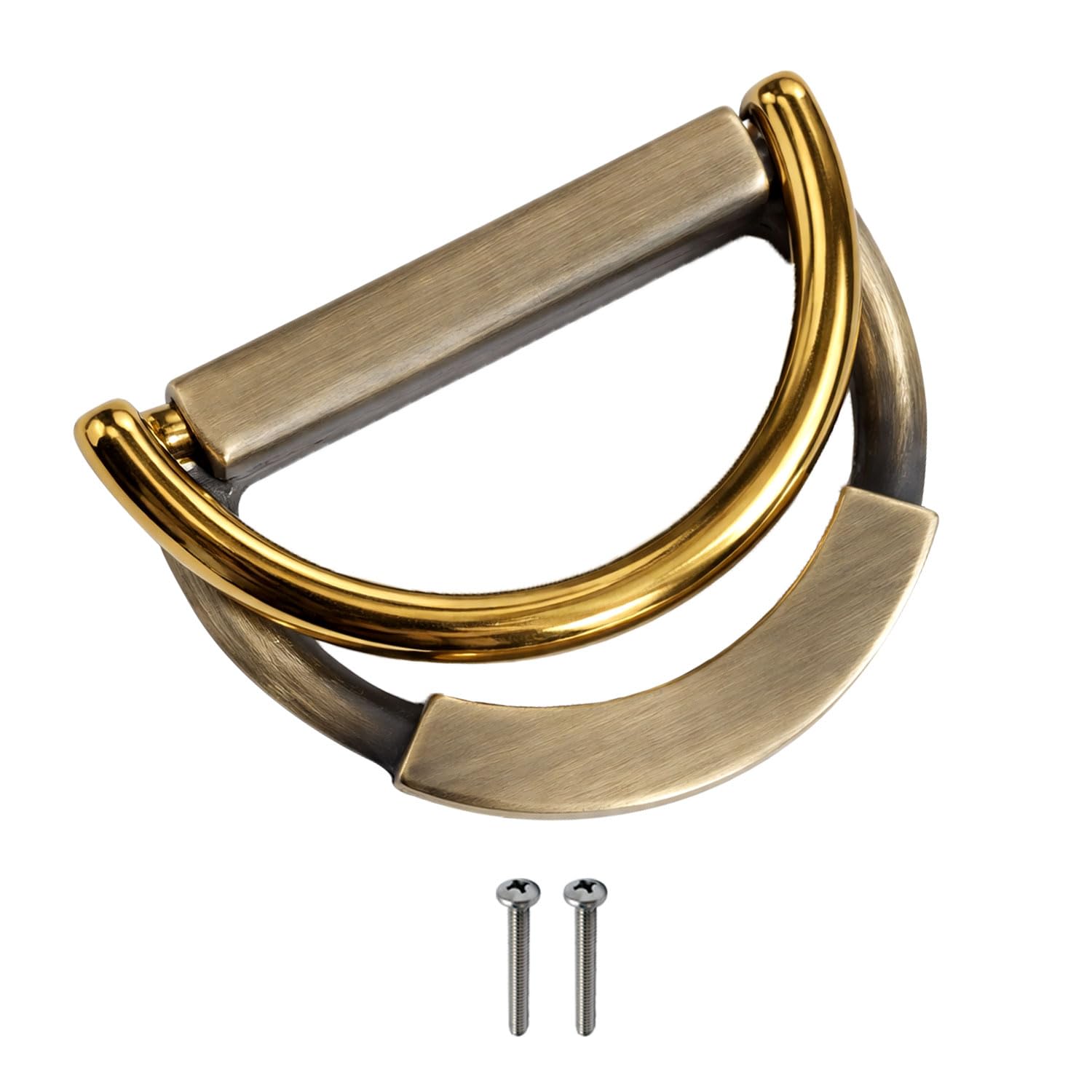 VOLO Antique Brass Cabinet Drawer Knobs - Kadi Pull Handle for Wardrobes, Cupboards, and Kitchen Drawers (Model Kadi-52) (1)-image-1
