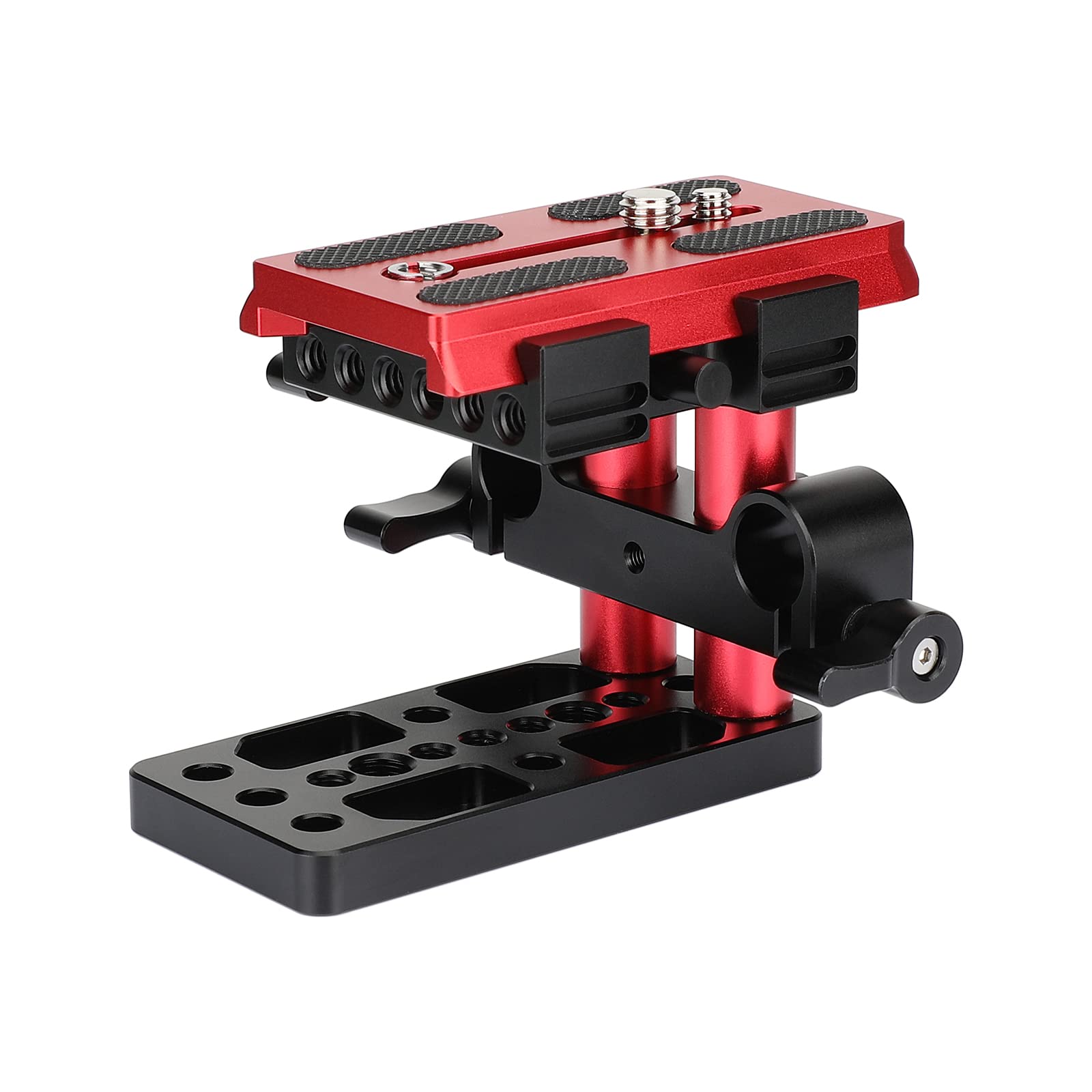 CAMVATE Montaje de placa base Manfroto de liberación rápida con bloque de riel ajustable de 15 mm para accesorio estándar Manfroto (rojo)-3015