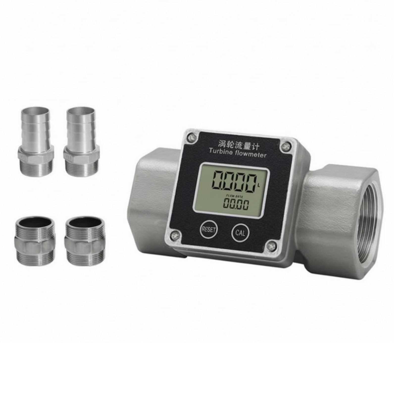 Caudalímetro Turbina con Caudalímetro con Turbina Electrónico Medidor Flujo Pantalla Pantalla Digital para Fontanería, 1.5 Pulgadas, style to 2