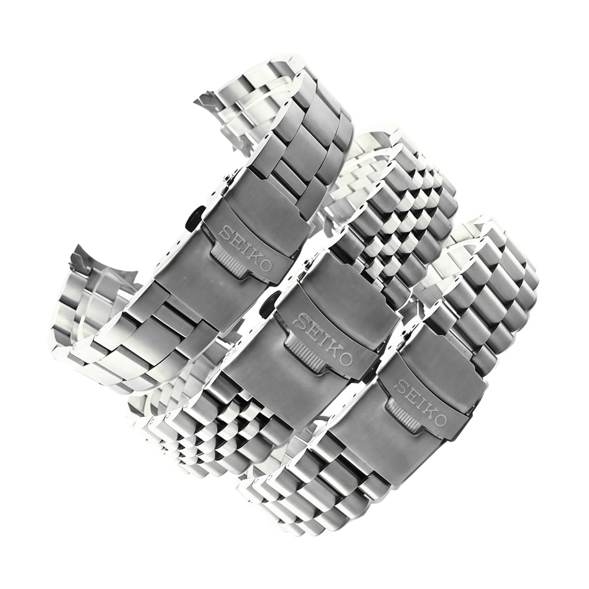 Correa Reloj Acero Inoxidable Extremo Curvo, 18mm 20mm 22mm Banda Metal, Brazalete Macizo para Seiko SKX007